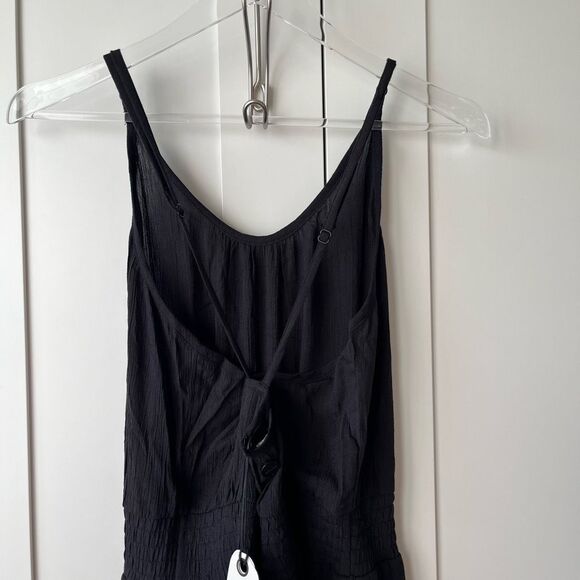 PrAna Fernie Wide Leg Jumpsuit sleeveless black gauze bohemian size M NWT - Picture 12 of 15